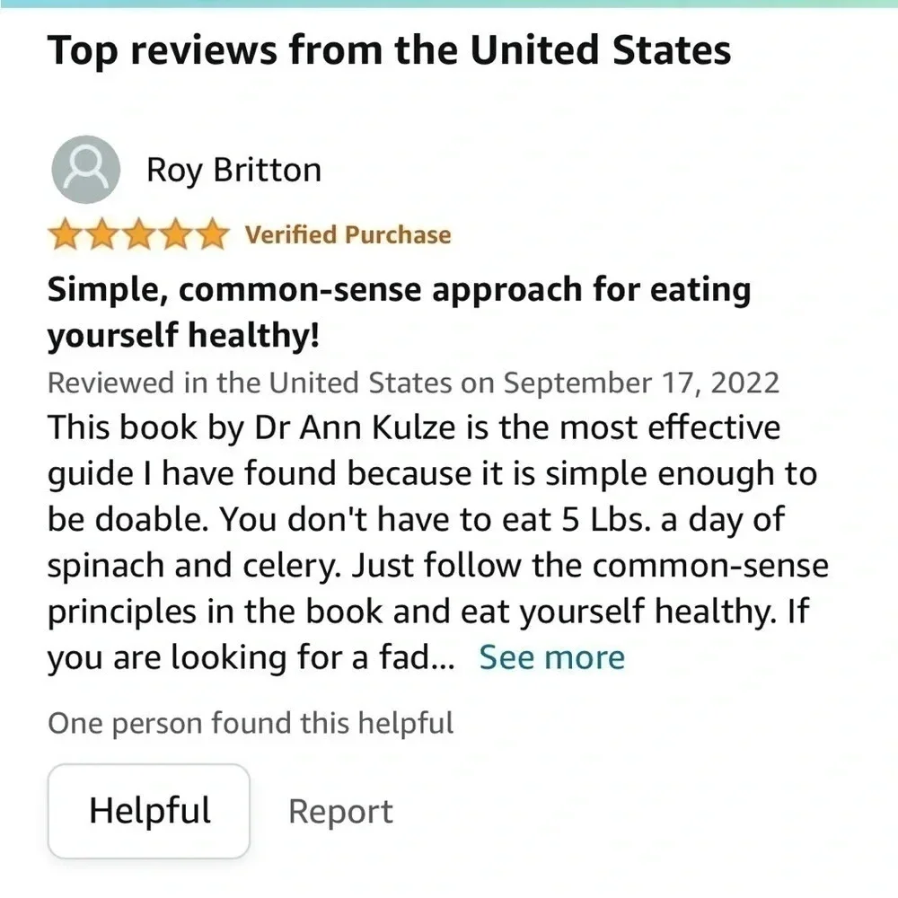 Ann G. Kulze Eat Right for Life book